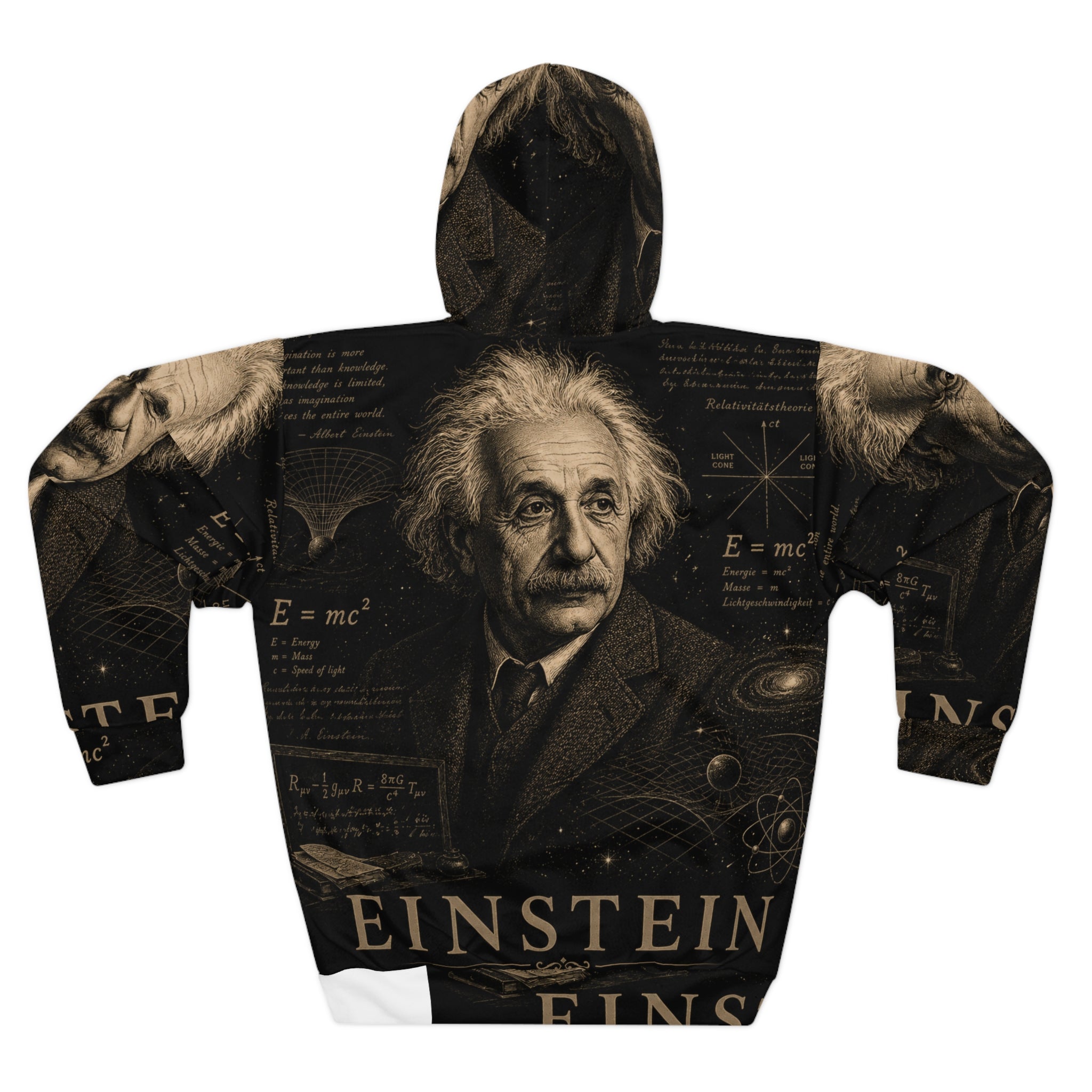 Einstein Portrait Hoodie — Vintage Scientific E=mc Pullover