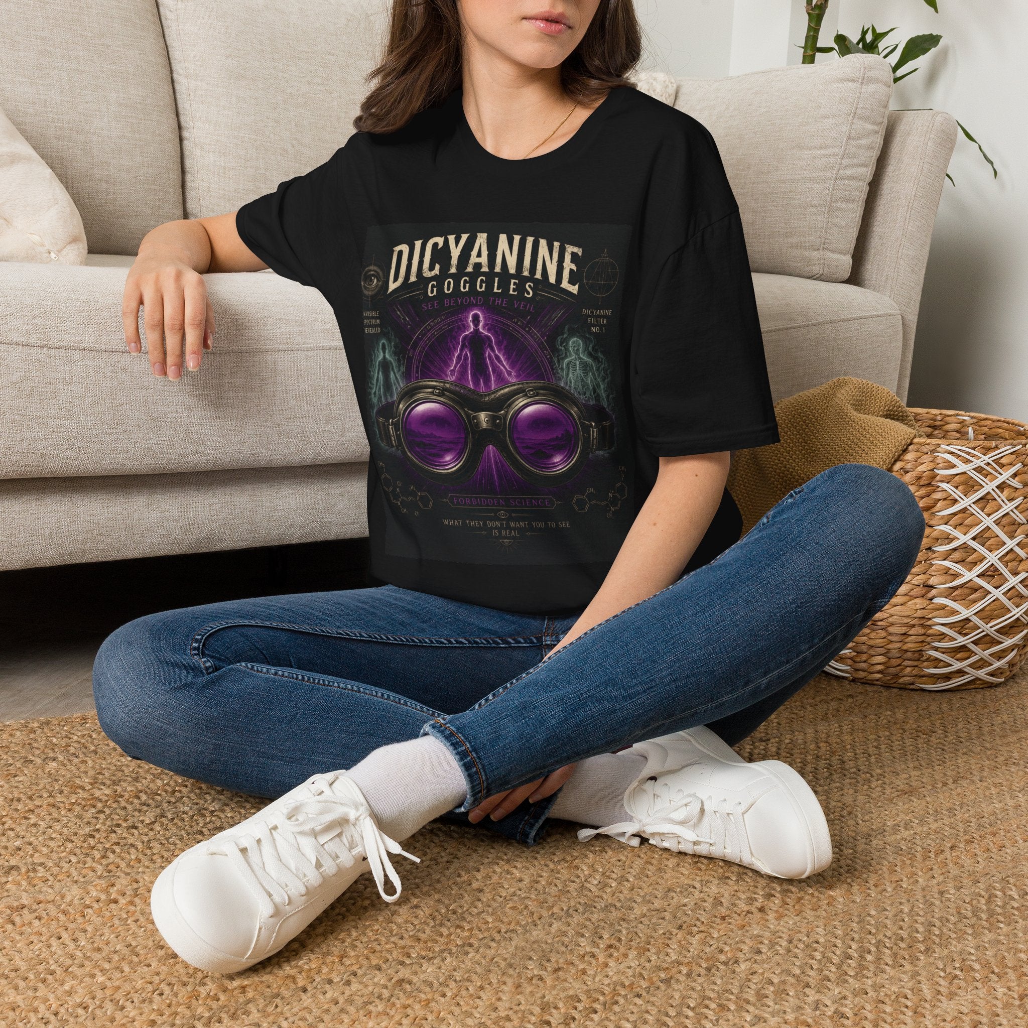 Dicyanin Goggles – See Beyond the Veil | Forbidden History T-Shirt