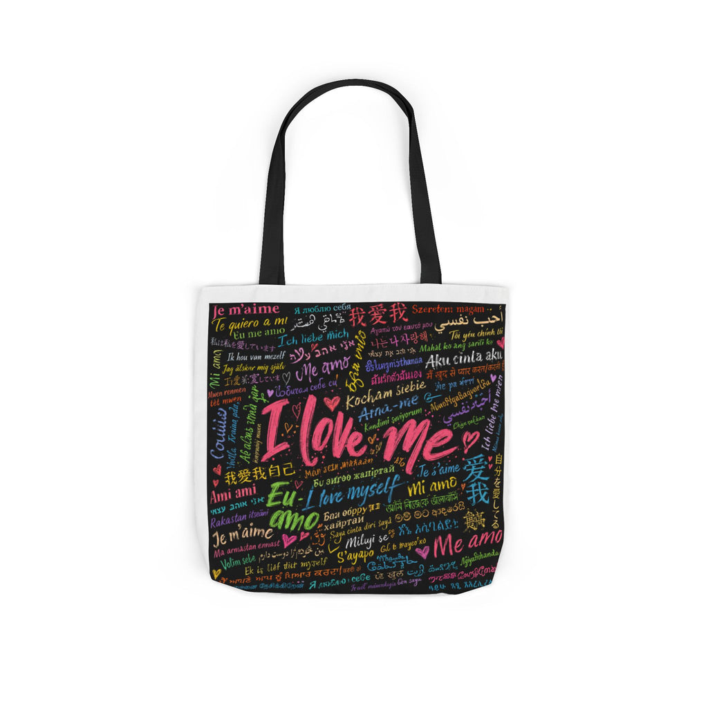 Tote Bag — "I Love Me" Multilingual Self-Love Canvas Tote