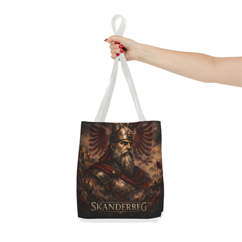 Skanderbeg Historical Portrait Tote Bag – Albanian Hero Armor Design