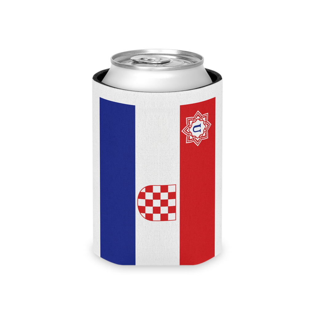 Croatia Flag Can Cooler – Red White Blue Checkered Croatian Emblem