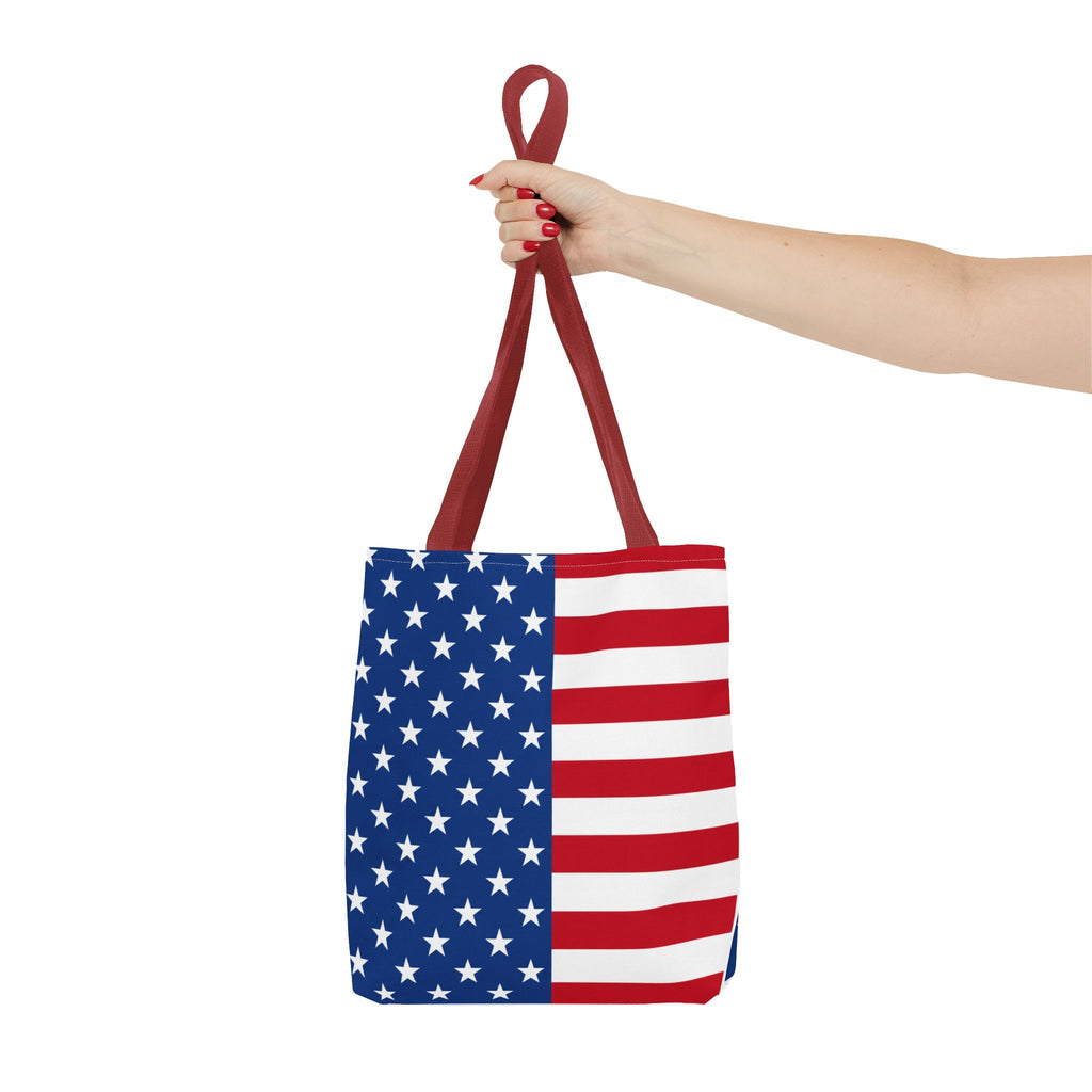 American Flag Tote Bag — Patriotic USA Stars & Stripes Beach, Grocery & Fourth of July Tote