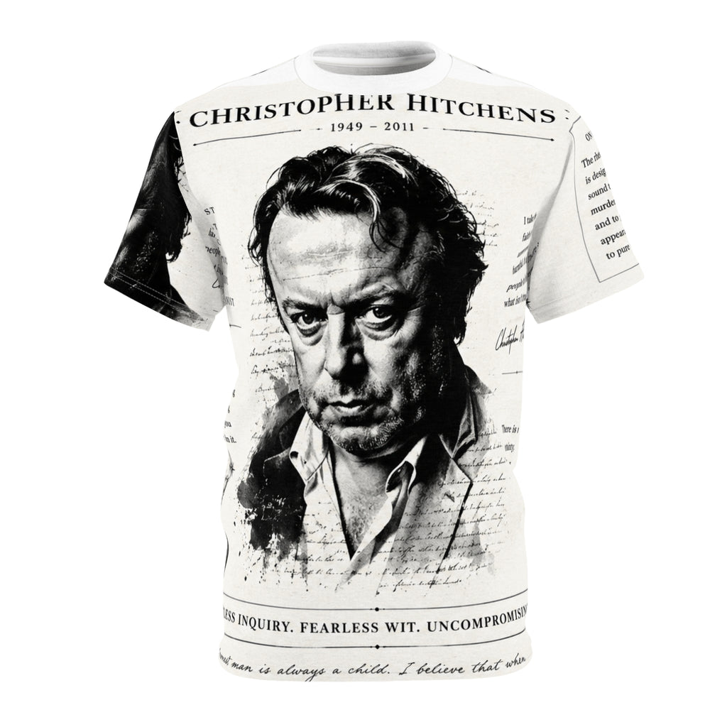 Christopher Hitchens "RELENTLESS INQUIRY"– Portrait & Quotes All-Over Print