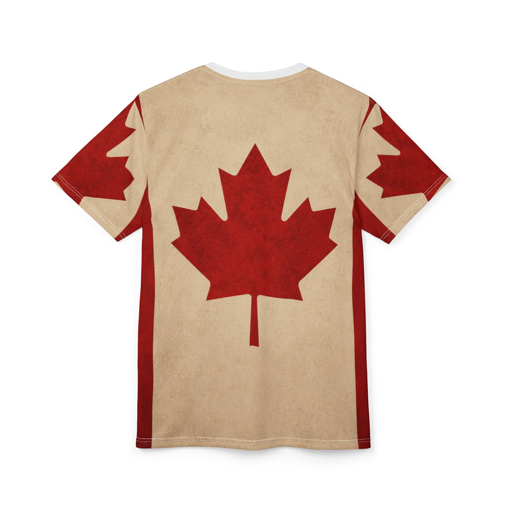 Canadian Maple Leaf Tee — Vintage Red Flag All-Over Print Shirt