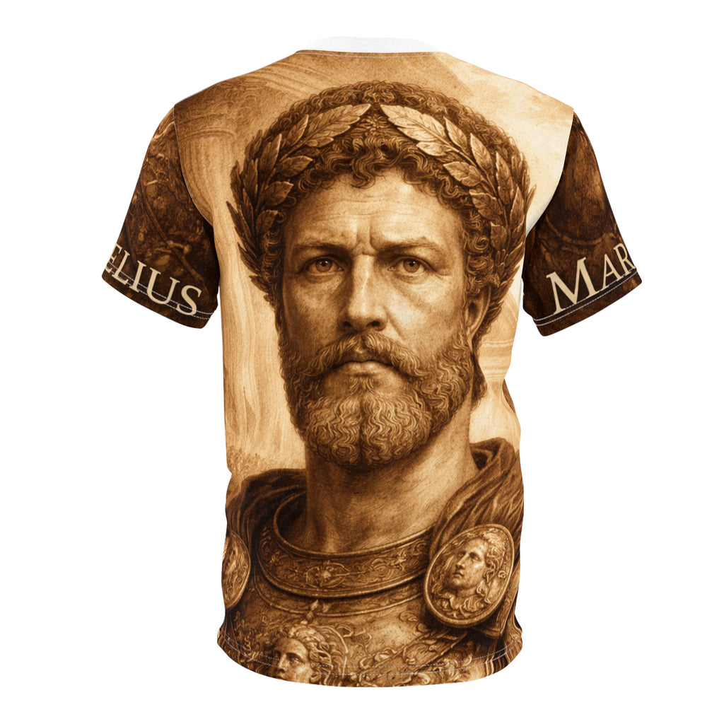 Roman Emperor Marcus Aurelius -Stoic Emperor — Sepia Historical Portrait T-Shirt