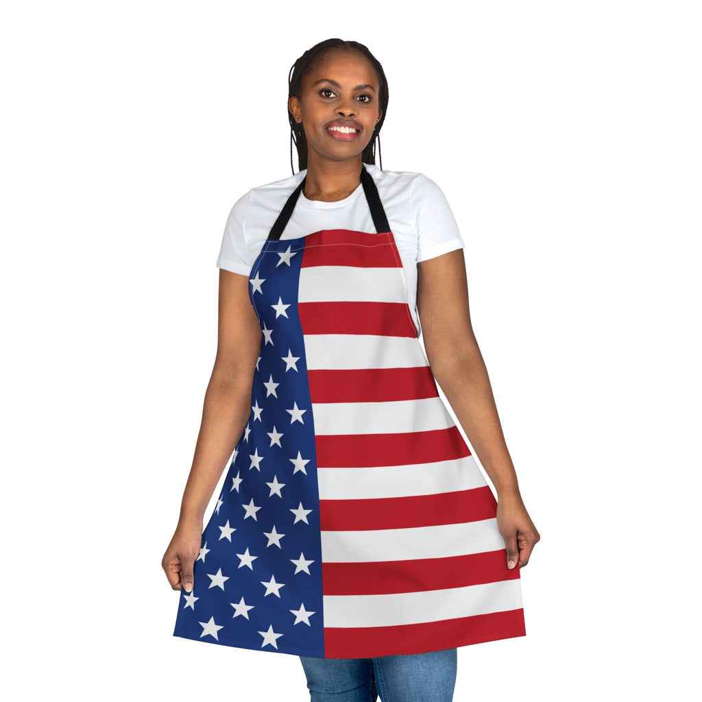 American Flag Apron — Patriotic USA Kitchen Apron for 4th of July, BBQs & Cooking