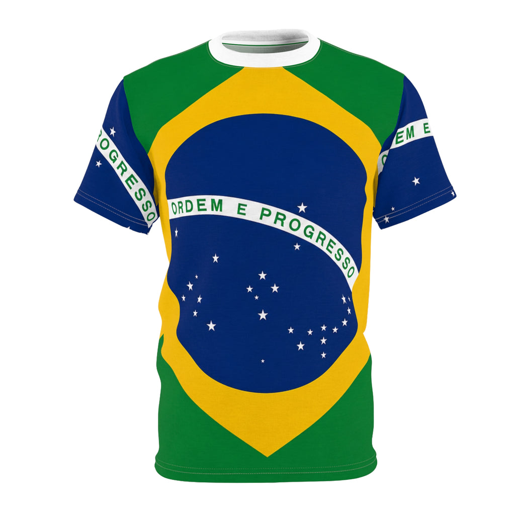 Brazil Flag T-Shirt — Ordem e Progresso All-Over Print Tee