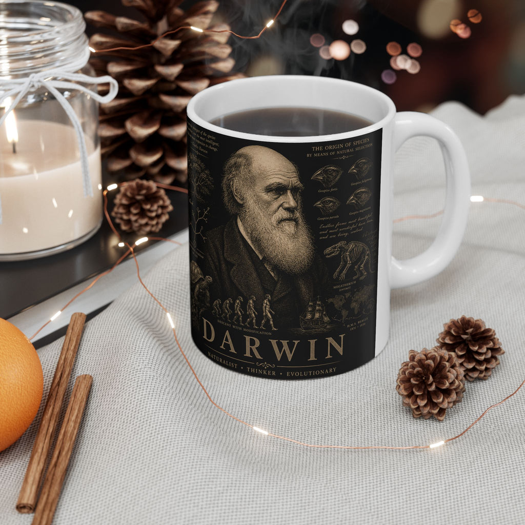 Darwin Ceramic Mug — Vintage Natural History Science Coffee Cup (11oz, 15oz)