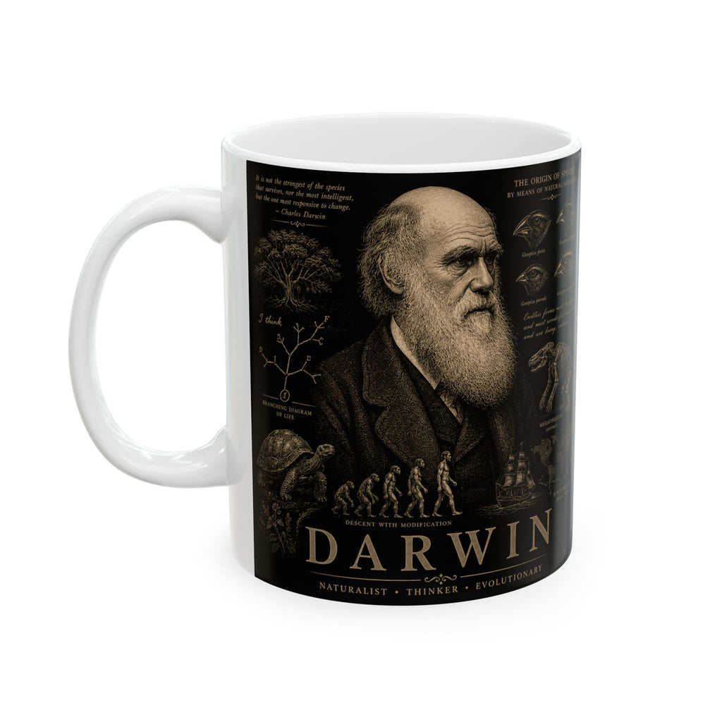 Darwin Ceramic Mug — Vintage Natural History Science Coffee Cup (11oz, 15oz)