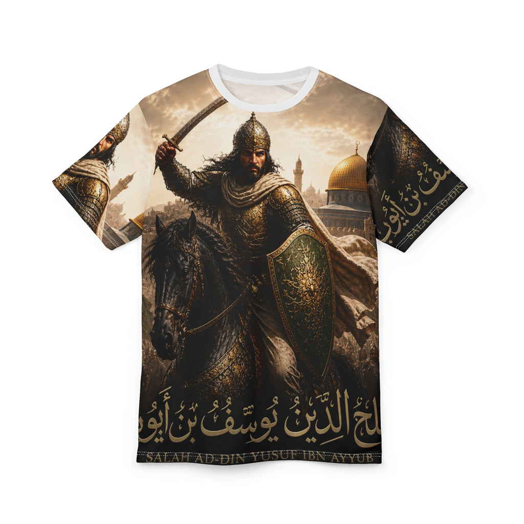 Saladin Warrior Graphic Tee — Medieval Islamic Hero All-Over Print