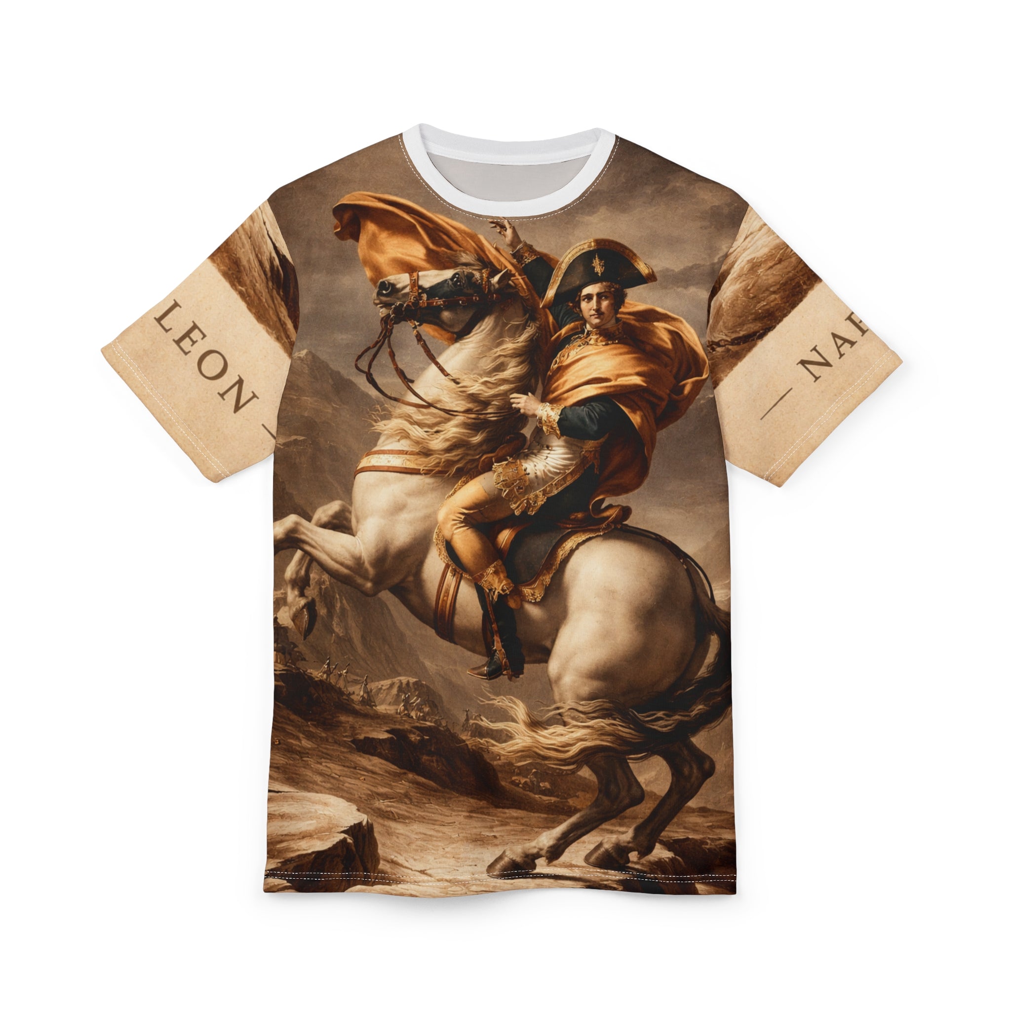 Napoleon Crossing the Alps Tee — Vintage Historical Art All-Over Print Shirt