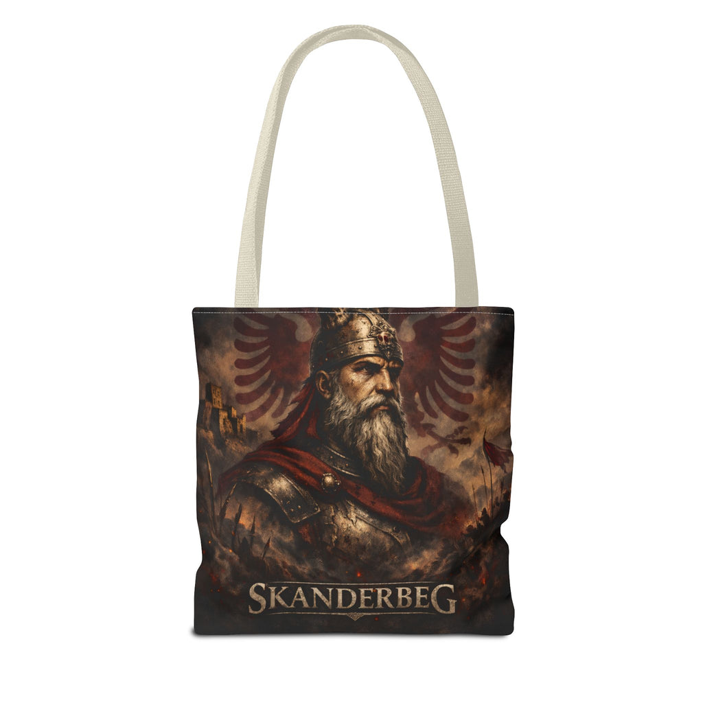 Skanderbeg Historical Portrait Tote Bag – Albanian Hero Armor Design