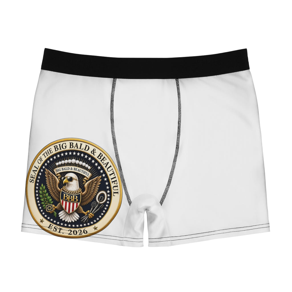 Boxer Briefs — 'Seal of the Big Bald & Beautiful' All-Over Print