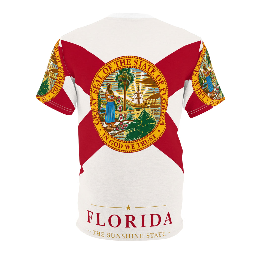 Florida State Seal All-Over Print Tee — "Florida The Sunshine State"