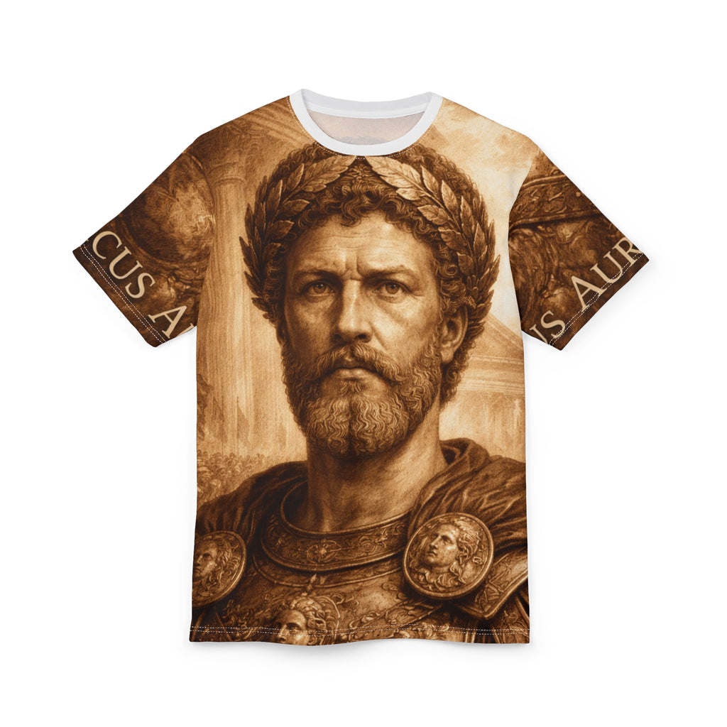 Roman Emperor Marcus Aurelius -Stoic Emperor — Sepia Historical Portrait T-Shirt