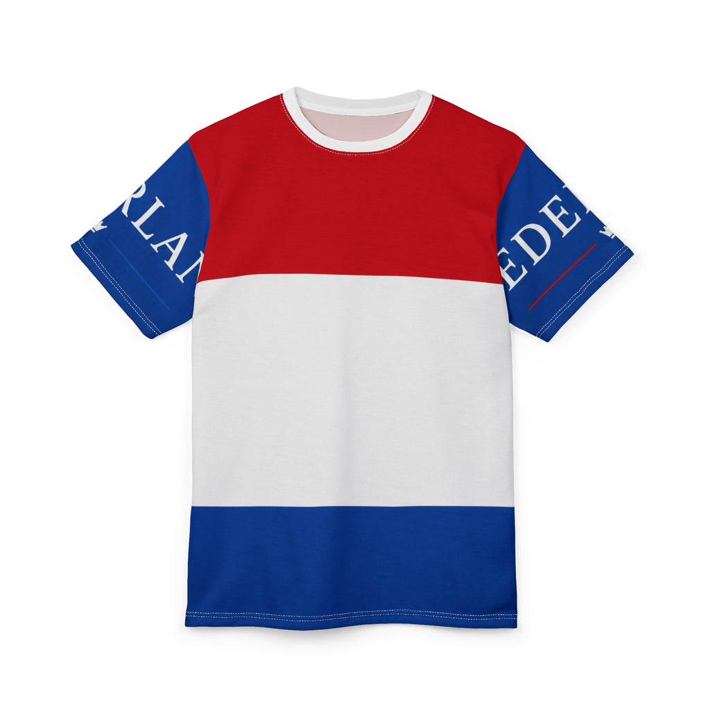 Netherlands Flag Colorblock Tee — Dutch Pride AOP Shirt