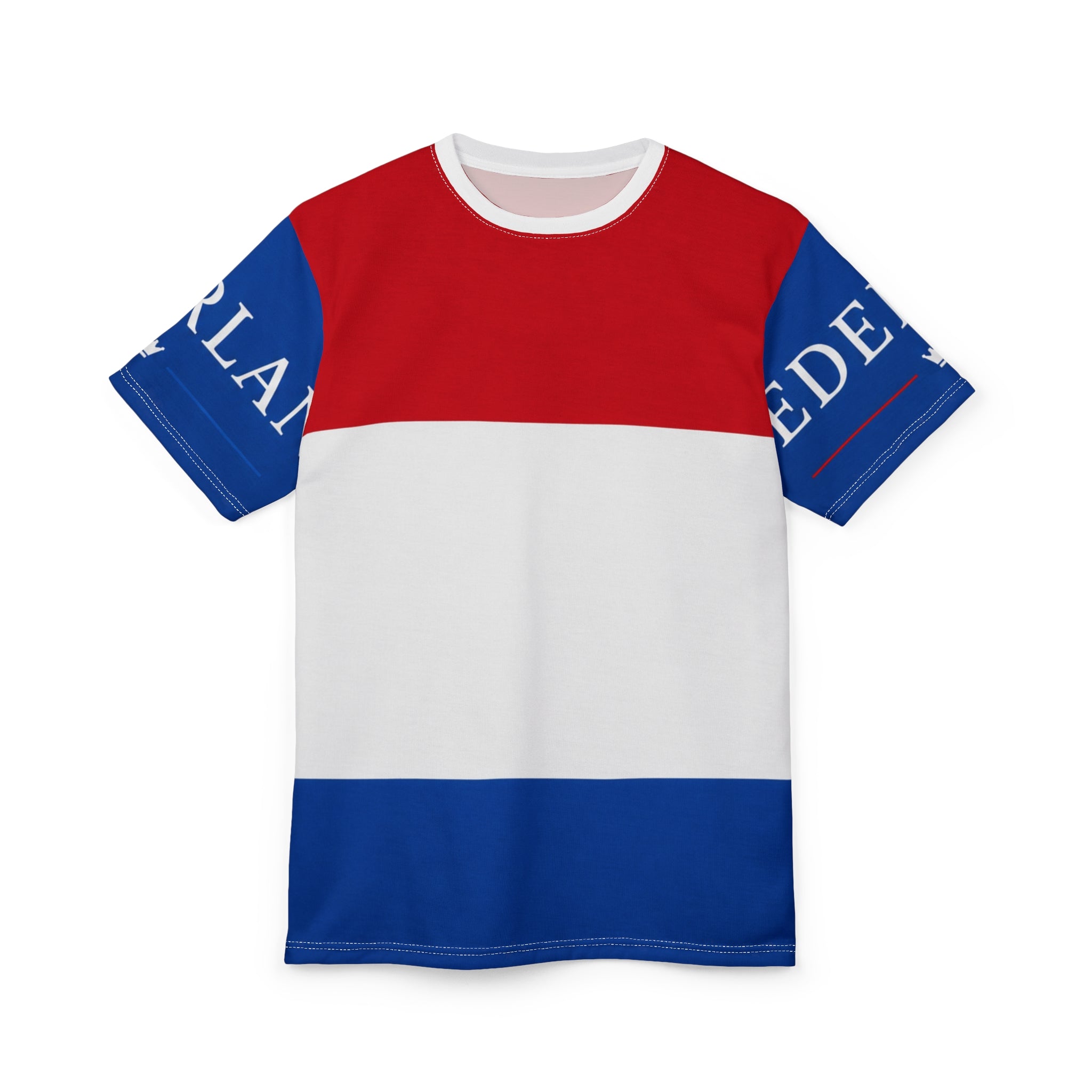 Netherlands Flag Colorblock Tee — Dutch Pride AOP Shirt