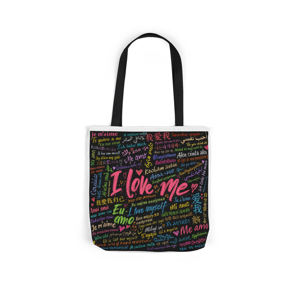 Tote Bag — "I Love Me" Multilingual Self-Love Canvas Tote