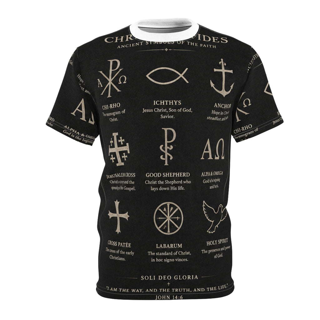 Christian Fides Codex Tee  Black— Ancient Symbols of the Faith
