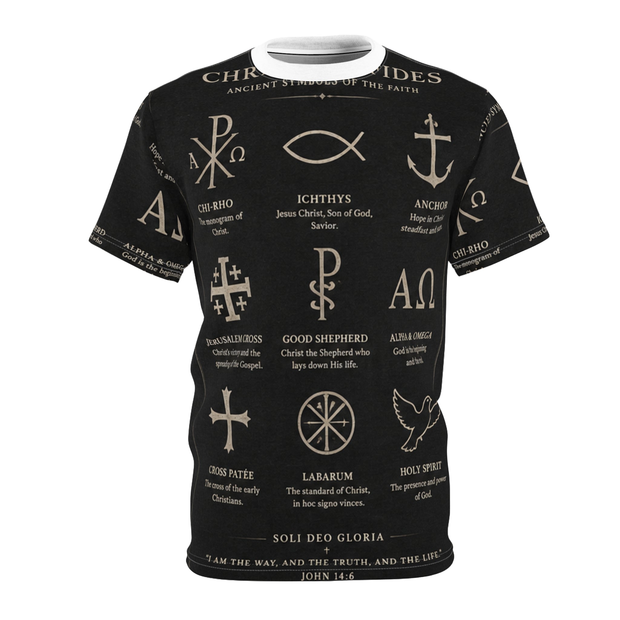 Christian Fides Codex Tee  Black— Ancient Symbols of the Faith