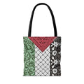 Palestine Dove Tote Bag – Flag Colors & Keffiyeh Pattern AOP Tote