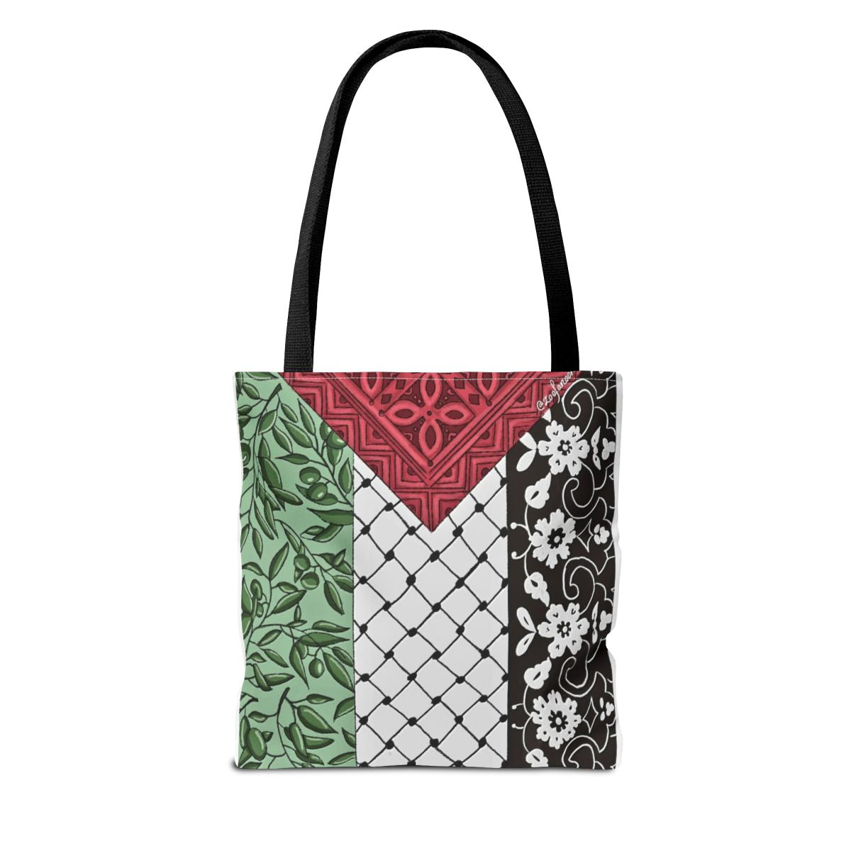 Palestine Dove Tote Bag – Flag Colors & Keffiyeh Pattern AOP Tote